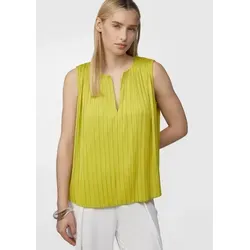 comma Blusentop Bluse Ärmellose Bluse mit Plisseefalten grün 36 EU