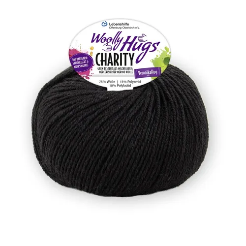 CHARITY - Woolly Hugs von PRO LANA - SCHWARZ (99) - 50 g / ca. 100 m Wolle