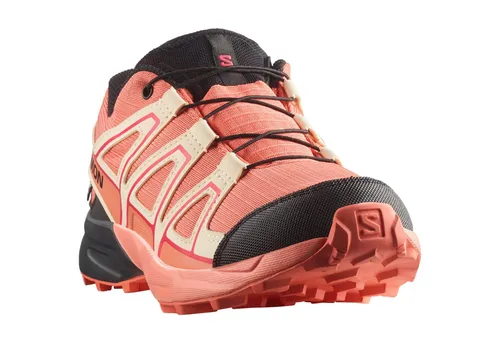 Salomon Speedcross WP Kinder Traillaufschuhe - Pink/Rosa - Größe 34 - Laufschuhe für Kinder mit hervorragendem Grip und Wasserdichtigkeit, ideal für Abenteuer in der Natur.