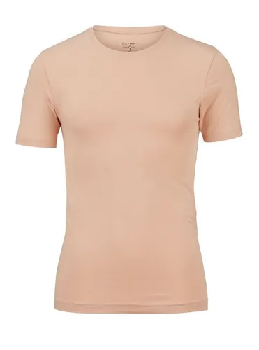 OLYMP Level Five T-Shirt - T-Shirt für Herren, unsichtbares Unterziehshirt in Caramel, ideal unter Hemden, mit hoher Formbeständigkeit und verstärkter Schulternaht.