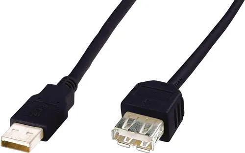 Digitus USB-Kabel USB 2.0 USB-A Stecker, USB-A Buchse 3.00m Schwarz AK-300202-030-S