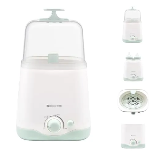 Kikkaboo Doppelflaschenwärmer 3 in 1 Twinny - Sterilisatoren – Erwärmt, sterilisiert und dämpft bis zu 2 Flaschen gleichzeitig, hygienisch ohne Chemie und platzsparend in der Küche.