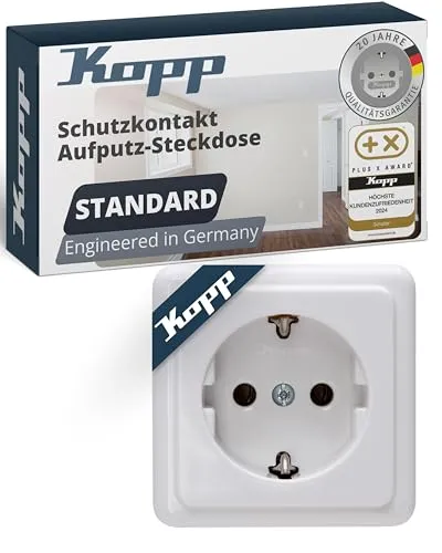 Kopp Schuko-Steckdose 1-fach arktis weiß AP von Kopp