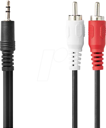 Nedis Stereo-Audiokabel - 3.5 mm Stecker zu 2x RCA Stecker, 2.00 m Länge für optimale Klangqualität ohne Störgeräusche