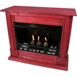 Kaminbau Mierzwa Echtfeuer-Dekokamin Emily Premium – Gelkamin in Rot