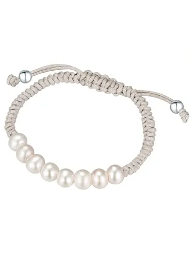 Valero Pearls Damen Perlen-Armband aus Sterling Silber - Elegantes Armband mit Süßwasser-Zuchtperlen, rhodiniert für zusätzlichen Glanz. Ideal für besondere Anlässe oder den Alltag.
