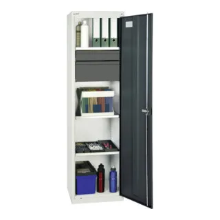 Stumpf Werkzeug- und Materialschrank 3000 - Robuster Materialschrank aus Qualitätsfeinblech mit 2 belastbaren Schubladen und 3 höhenverstellbaren Wannen, TÜV-geprüft und made in Germany, ideal für Werkstätten.