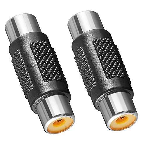 BestPlug 2 Stück RCA Audio Video Adapter Verbindungsstück, Cinch Buchse Kupplung weiblich auf Cinch Buchse Kupplung weiblich, Schwarz