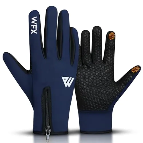 WESTWOOD FOX WFX Winterhandschuhe Touchscreen Anti-Rutsch Warme Handschuhe Winddicht Thermo Sport Radfahren Handschuhe für Herren & Damen Outdoor Fahrrad Handschuhe Fahren (Marineblau, XL)
