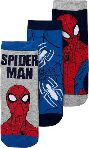 Spiderman Sneakersocken Sneaker Kindersocken 3er Pack Bequeme Socken für Kinder