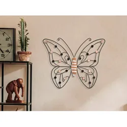 Produktbild Moderne Wanddeko aus Metall und Holzwerkstoff