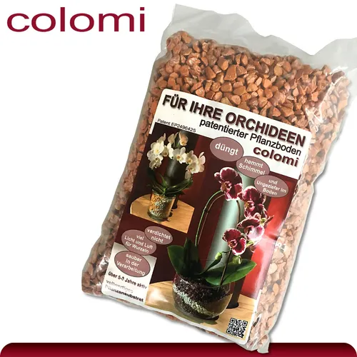 Colomi 1 l patentiertes Pflanzensubstrat für Orchideen | 4 bis 8 mm | apricot