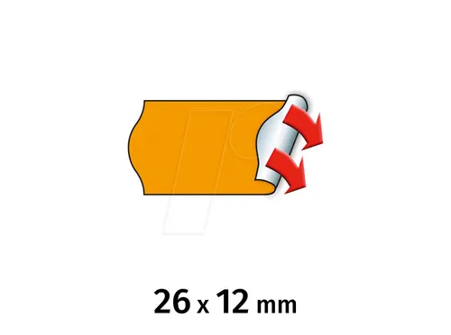 METO Preisetiketten 30007341, orange, 26 x 12 mm, permanent klebend, 6 Rollen à 1000 Stück