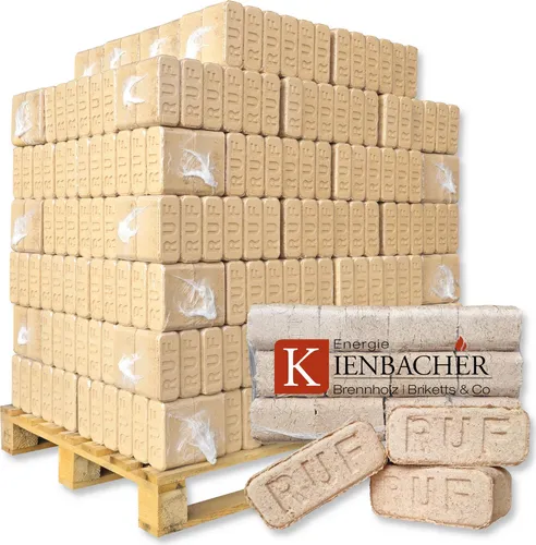 RUF Hartholzbriketts aus Buche und Eiche | 80 x 10 kg auf Palette | Energie Kienbacher®