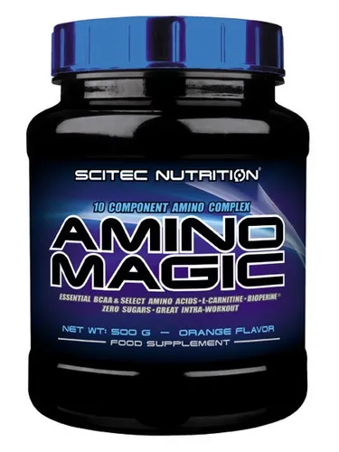 Scitec Amino Magic 500g - Amino Kombinationen mit 10-Komponenten Aminosäurenkomplex, unterstützt intensiv trainierte Muskeln und fördert die Regeneration.