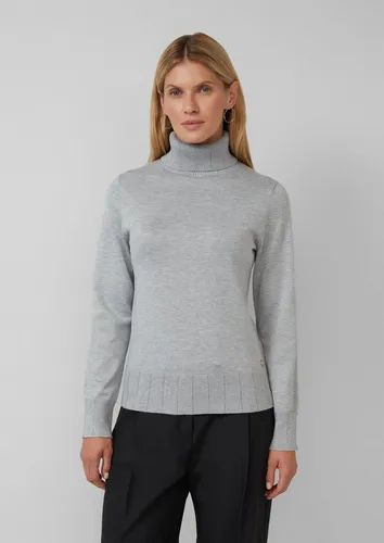s.Oliver Longpullover Strickpullover Slim-Fit-Pullover mit Ajour-Details