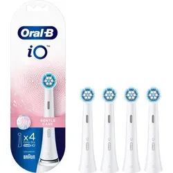 Oral-B iO Gentle Care Ersatzbürsten 4er Set - Ersatzzahnbürsten für elektrische Zahnbürsten, ideal für sanfte Reinigung und gesundes Zahnfleisch, perfekt für empfindliche Zonen.