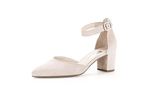 Gabor Damen Riemchen Pumps - Elegante Absatzschuhe mit 6 cm Absatzhöhe - Damen-Pumps aus hochwertigem Rauleder und Glattleder, ideal für besondere Anlässe mit komfortablem Blockabsatz und stilvollem Riemchenverschluss.
