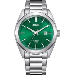Citizen Analog Herren Uhr BI5110-54X - Stilvolle Eleganz in Silber und Grün - Herrenuhr mit 41 mm Edelstahlgehäuse, grünem Zifferblatt und präzisem Quarzwerk. Wasserdicht bis 5 bar, ideal für stilbewusste Männer.