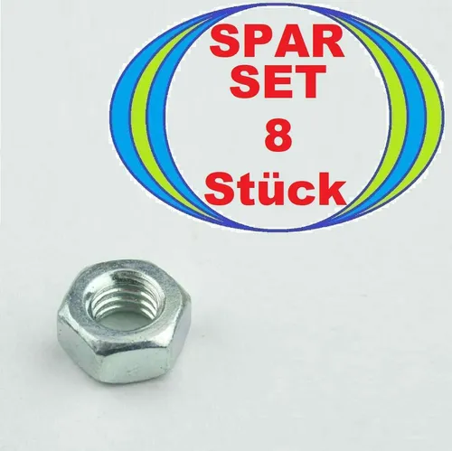 Sechskantmuttern M6 Gewinde-Sechskantmutter M 6 verzinkt DIN 934 Kl. 8 Mutter 8