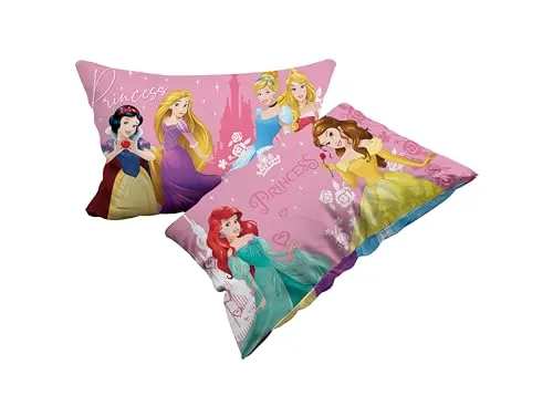 Princess, Set mit 2 Kissenbezügen aus Baumwolle, 2 Stück, 100% Baumwolle, 50 x 80 cm, Hotelverschluss