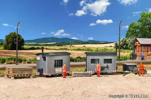 Vollmer 45722 Bauwagen 2 Stück Bausatz HO NEU