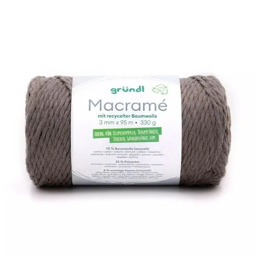 GRÜNDL MACRAME DUNKEL BEIGE 330 GRAMM 100G/2,72 EUR NEU