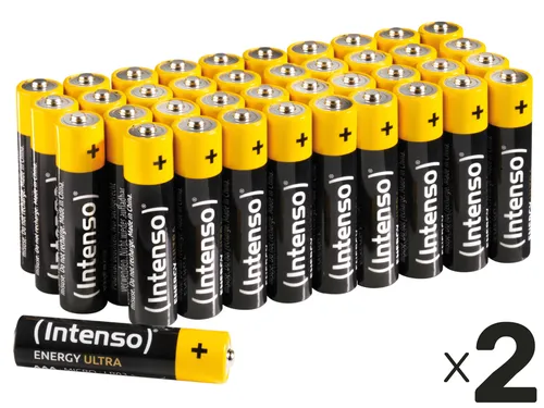 INTENSO Micro-Batterie-Set Energy Ultra, AAA LR03, Alkaline, 80 Stück