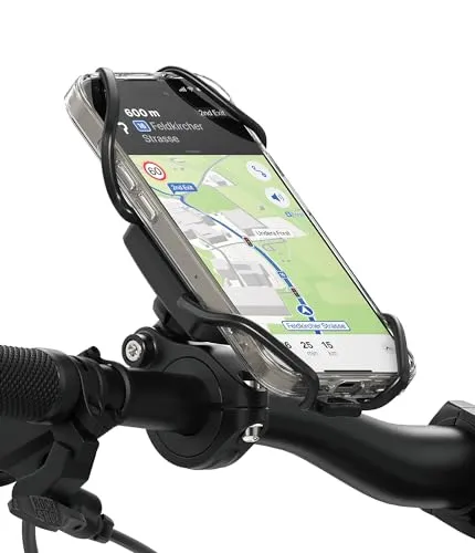 Ringke Quick & Go Grip Handyhalterung Fahrrad, 360° Drehbarer Universal Motorrad Halterung für Elektronische Geräte, Lenker Handyhalter für 5-7,0 Zoll Handy - Black