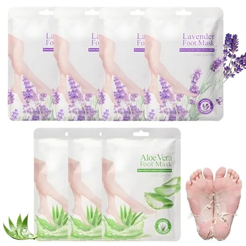 Pluvyze 7 Paar Fußmaske Fussmaske Socken Fussmaske Sehr Trockene Füsse Fussmaske Hornhautentfernung Hornhaut Maske Füße