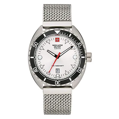 Swiss Alpine Military Quarzuhr 7066.1132SAM - Armbanduhr mit hochwertigem Schweizer Quarzwerk, 10 ATM wasserdicht und robustem Edelstahlgehäuse – perfekt für Abenteuer und den Alltag.