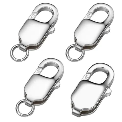 My-Bead Karabinerverschlüsse 925 Silber 8mm (10mm) kleine Schmuckverschlüsse für Ketten Armbänder Colliers Ersatz & Reparatur Hummerverschlüsse DIY (3 Stück)