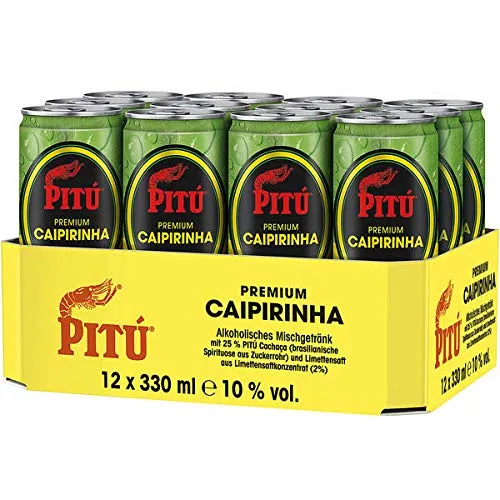 Dosen Pitu Caipirinha 10% Vol. a 0,33L inc. 3.00.€ EINWEG Pfand Caribean Rum Mixgetränk 12