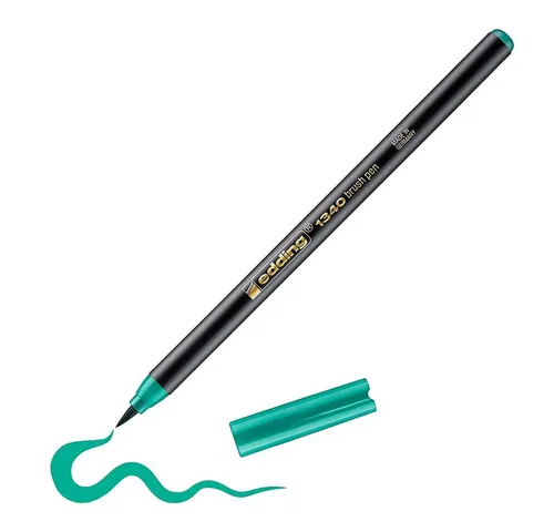 edding 1340 Pinselstift - grün, flexibler Brush Pen für kreative Farbverläufe und Aquarell-Effekte, ideal für Bullet Journals und Hand-Lettering