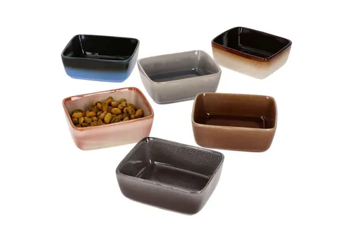 MamboCat Servierschale 6er Set Snack- & Dip-Schale eckig 10,5x8,4cm Earth - 24301896, Steingut