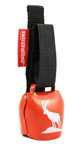 swisstrailbell® DEEP RED Edition: König der Alpen, Steinbock, Fahrradklingel - Fahrradklingel mit einzigartigem Steinbock-Design, aus robustem Stahlblech, ideal für Radfahrer, die Stil und Funktionalität schätzen.