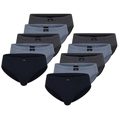 Götzburg Herren Slips ohne Eingriff Unterhosen weiche Baumwolle | blau Mix, Gr.L | 10er Pack