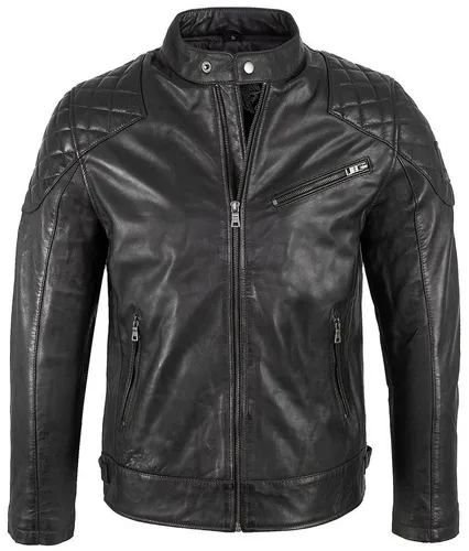 Rock Creek Herren Lederjacke H-180 - Funktionsjacke mit lässigem Tragegefühl, Stehkragen und Reißverschluss, ideal für jedes Outfit und jede Jahreszeit.