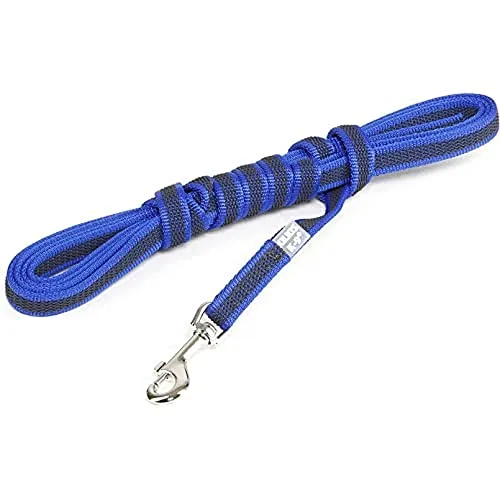 IDC Color & Gray gumierte Leine, 14 mm x 3 m ohne Schlaufe, Blau-Grau