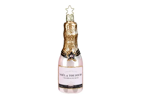 INGE-GLAS® Christbaumschmuck Champagne Rose 12,5cm - Weihnachtsbaumschmuck, mundgeblasen und handbemalt, verleiht Ihrem Baum einen eleganten Touch in zartem Rosa.