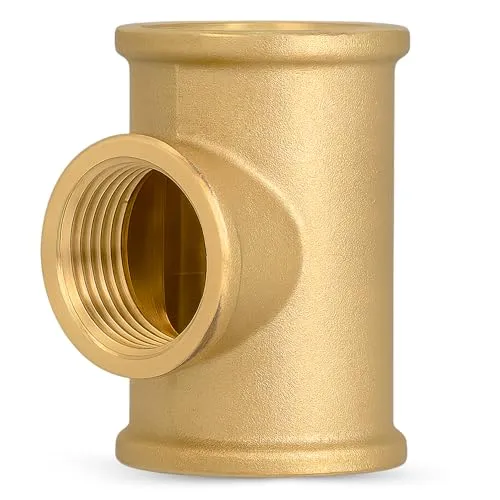 Instalguru T-Stück Messing Fitting 1''x3/4''x1 IG Innengewinde Wasser Gewindefitting Rohrverbinder Rohrverbinder 3‑Fach Rohrfitting Verbindung Kupplung Sanitäranlagen Heizung