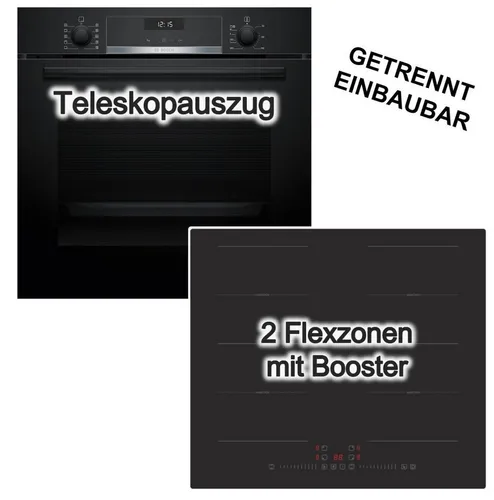 BOSCH Backofen-Set mit Induktionskochfeld und Hydrolyse-Reinigung