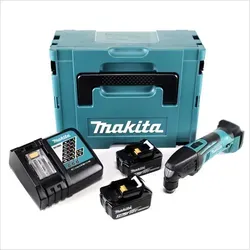 Makita DTM 50 RFJ Akku Multifunktionswerkzeug 18V - Multifunktionswerkzeug mit 2x 3,0Ah Akkus und Ladegerät, ideal für vielseitige Anwendungen im Heimwerker- und Profibereich.