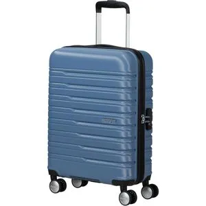 American Tourister Flashline - Spinner S, Handgepäck, 55 cm, 34 L, Blau - Robustes Handgepäck mit 34 L Volumen, leicht und kratzfest, ideal für Kurzreisen. Nachhaltiges Innenfutter aus 100% rPet Polyester und TSA-Zahlenschloss für Sicherheit.