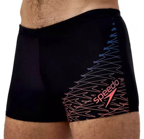 SPEEDO Herren Badehose Medley Aquashorts, Gr. 5, schwarz/neon c - Herren-Bademode mit schnelltrocknendem Enduraflex-Gewebe für hohe Chlorbeständigkeit. Perfekt für Fitnessziele und sportliche Aktivitäten im Wasser.