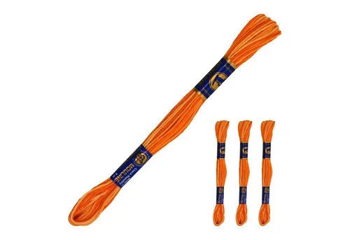 maDDma 3 Docken Stickgarn mit Farbverlauf Stickgarn, 8 m, 21162 Orangetöne