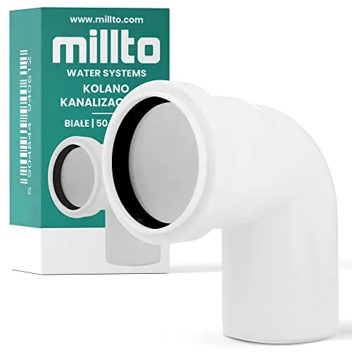 Millto™ Bodenrohr Steckfitting Winkel Ablaufmuffe Biegung Ringdichtung Kunststoffkrümmer Abfallrohrkrümmer Muffenringdichtung (90 Grad/50 mm)