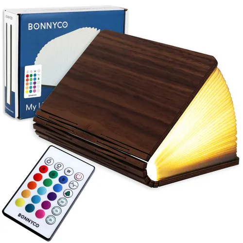 BONNYCO Buchlampe Holz mit Farbwechsel