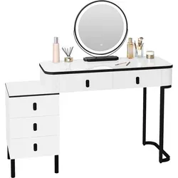 Woltu Schminktisch mit Mobilem Spiegel und 2 Schubladen