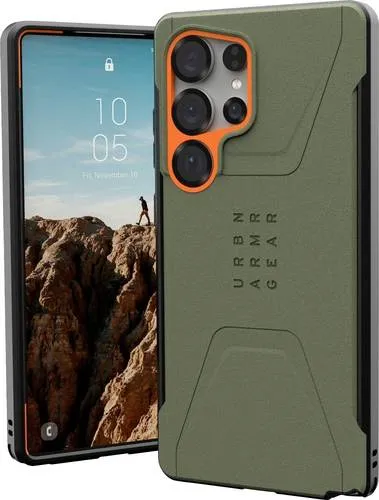 Urban Armor Gear UAG Samsung Harry Civilian Case Olivgrün/Orange - Smartphone-Zubehör mit robustem Schutz und modernem Design, ideal für aktive Nutzer.